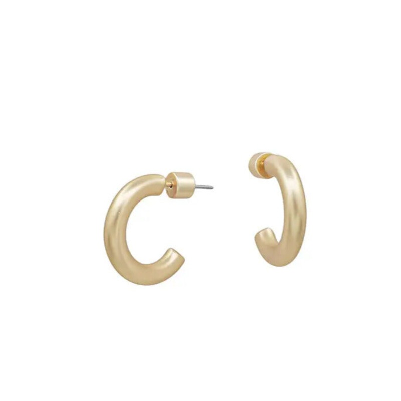 Water Resistant Simple Matte Hoop Earring Gold