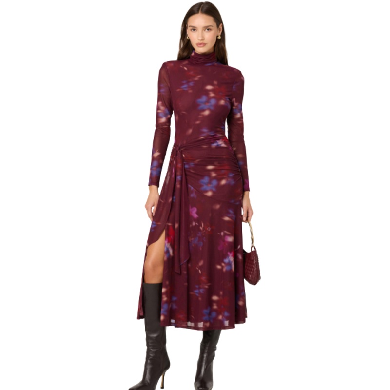 Aubriella Dress, Dark Plum Multi XS
