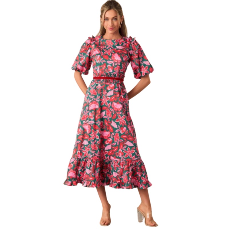 Delphine Maxi Dress, Spruce It Up XS