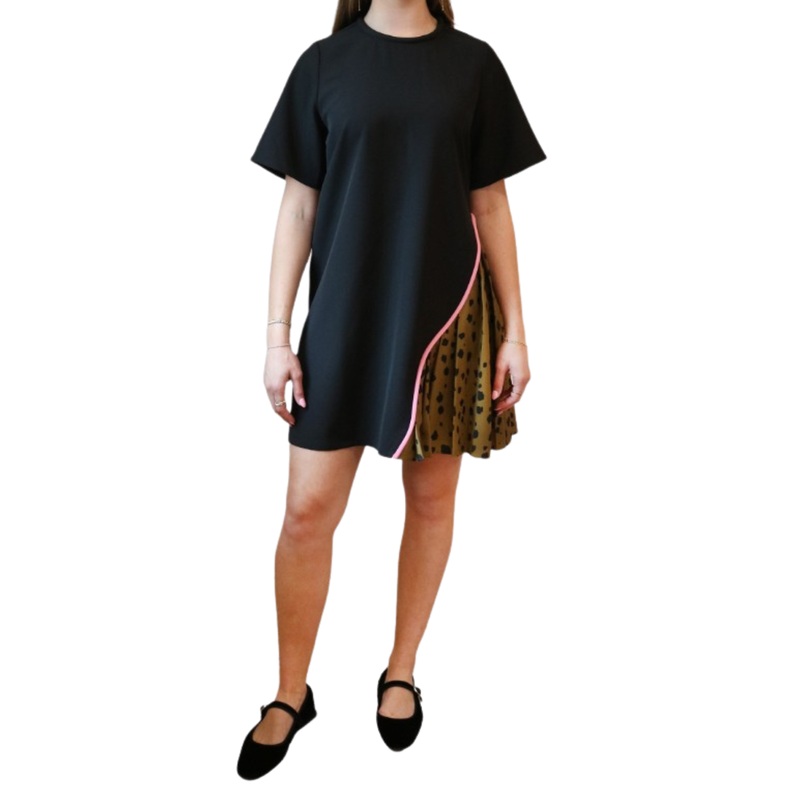 Graham Dress, Black/Ink Spots XS