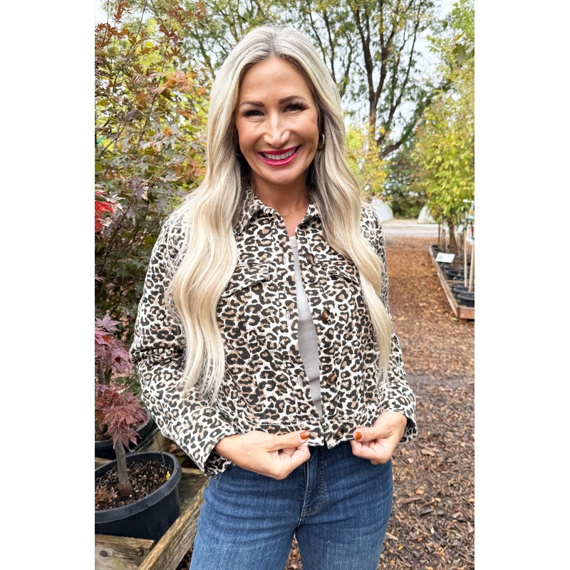 Washed Leopard Print Jacket XS Leopard