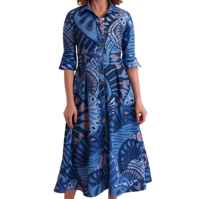Monaco Dress, Paddle Ocean Fog S