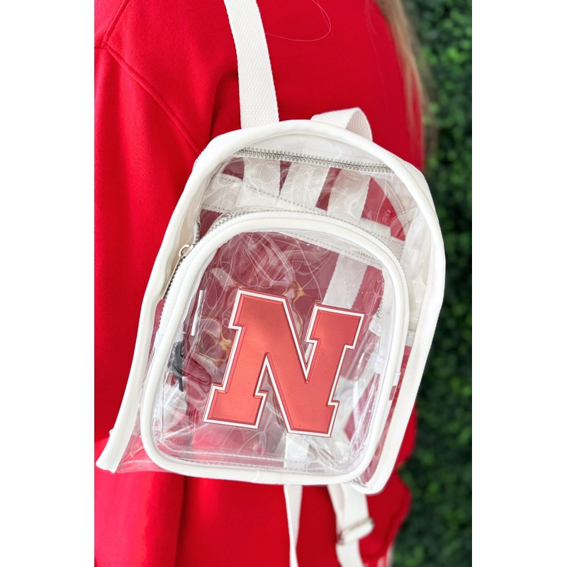 NCAA Nebraska Cornhusker Clear Mini Backpack Clear
