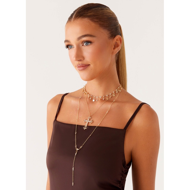 Sinner Multi Necklace – Gold Gold One Size