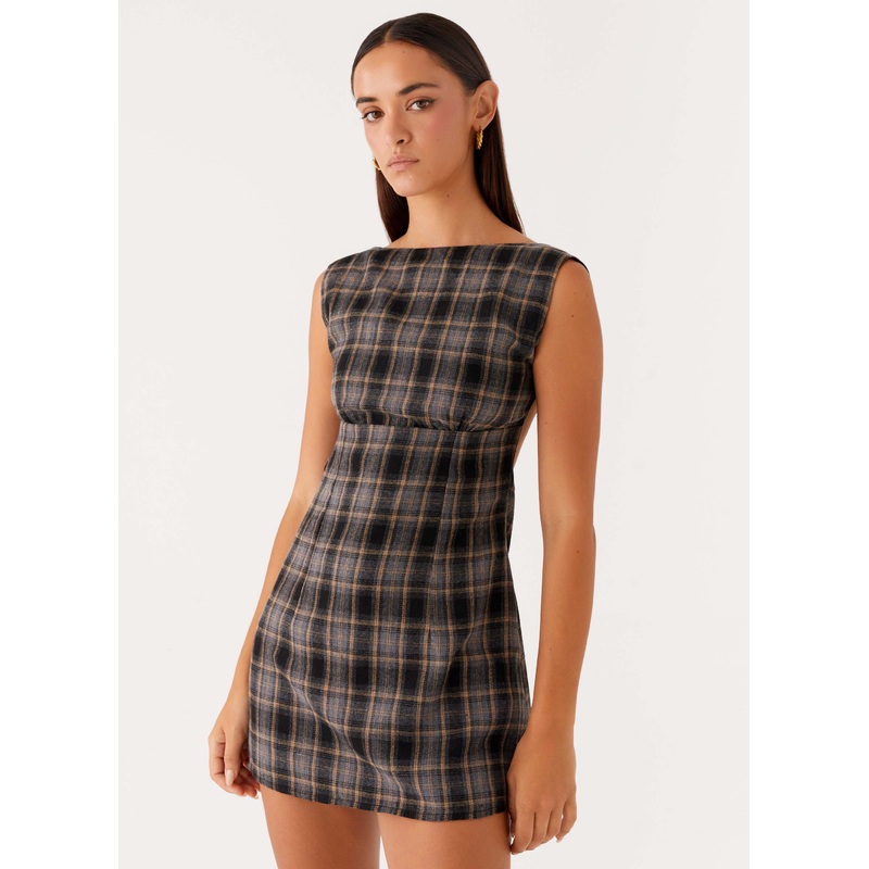 Vella Mini Dress – Brown Check Brown Check US 0