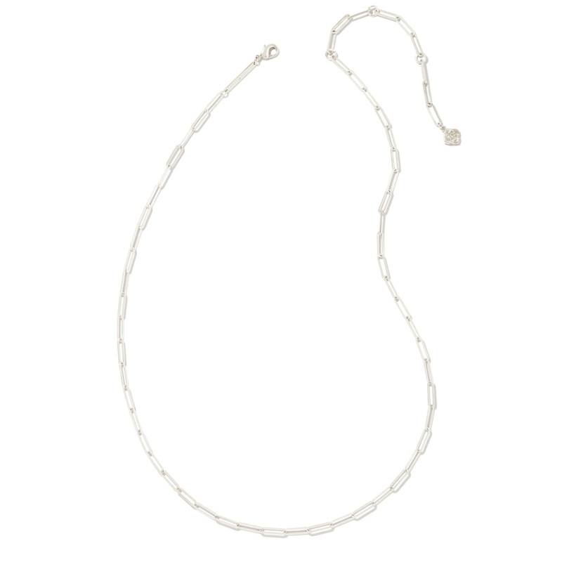 Courtney Paperclip Necklace Rhod Metal