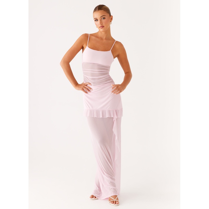 Jenni Ruffle Maxi Dress – Pink Pink US 0