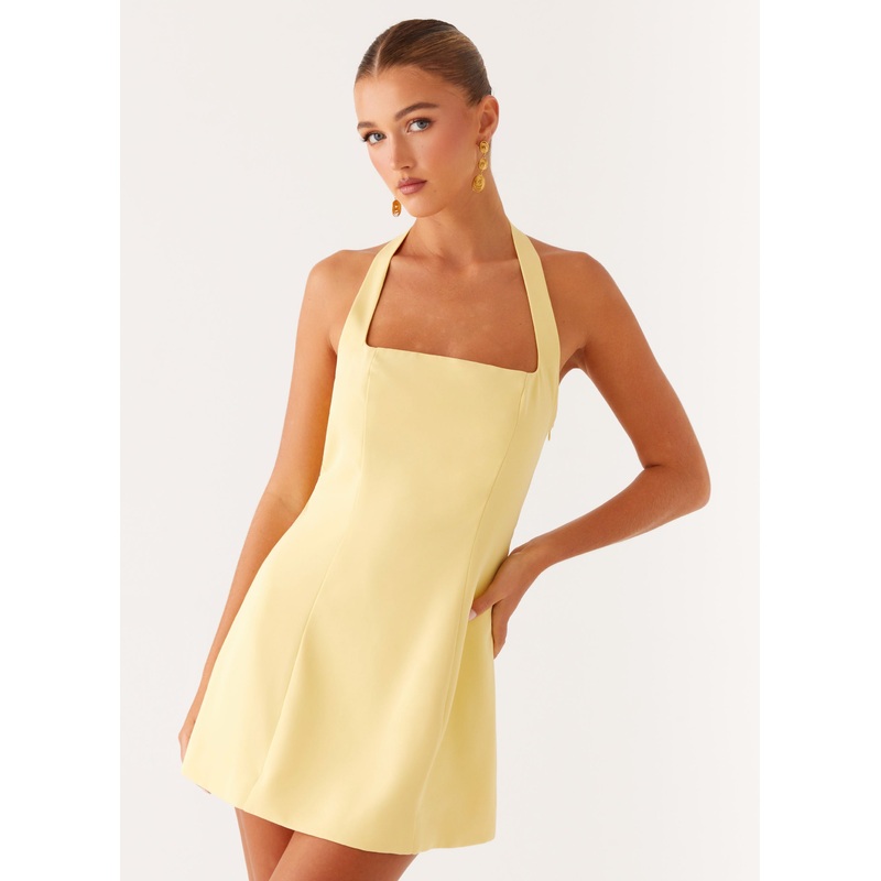 Remi Halter Mini Dress – Yellow Yellow US 0