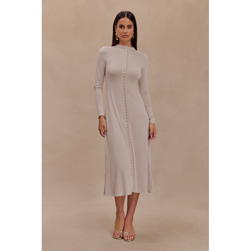 Anders Peached Jersey Midi Dress – Taupe XXS