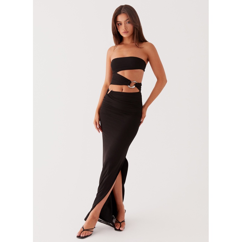 Into Pieces Mesh Maxi Dress – Black Black US 0