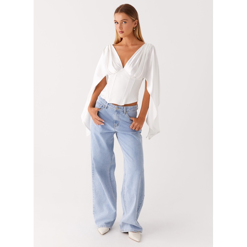 Jennifer Long Sleeve Corset – Ivory Ivory US 0