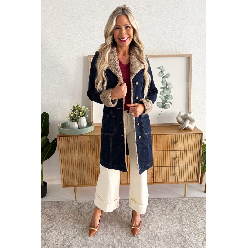 Sherpa Trimmed Notch Collar Jacket 38′ HPS XS Rinse Wash