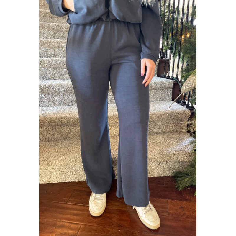 Soft Relaxed Fit Casual Pants Small Navy