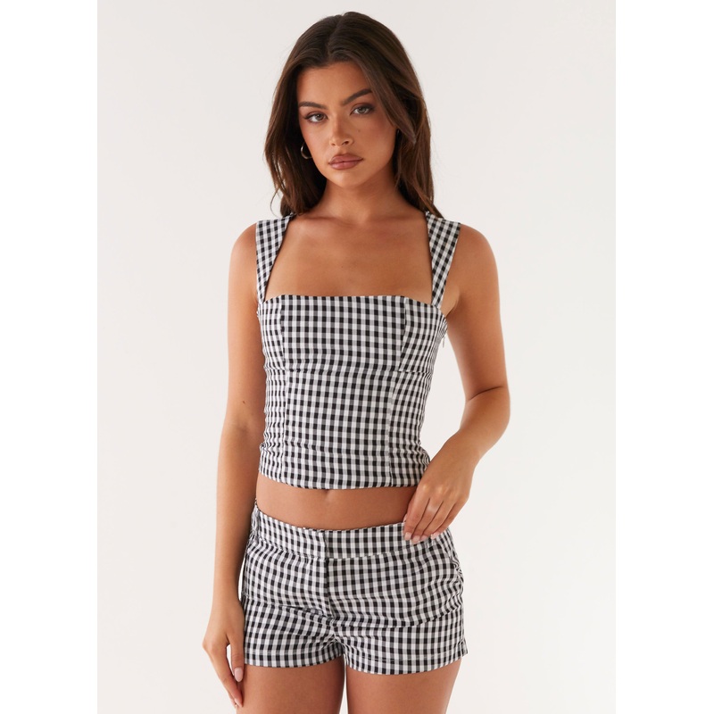 Clayton Tailored Shorts – Black Gingham Black Gingham US 0