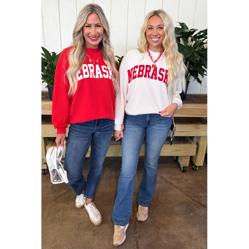 Nebraska Cloudy Knit Long Sleeve Top XS Cream