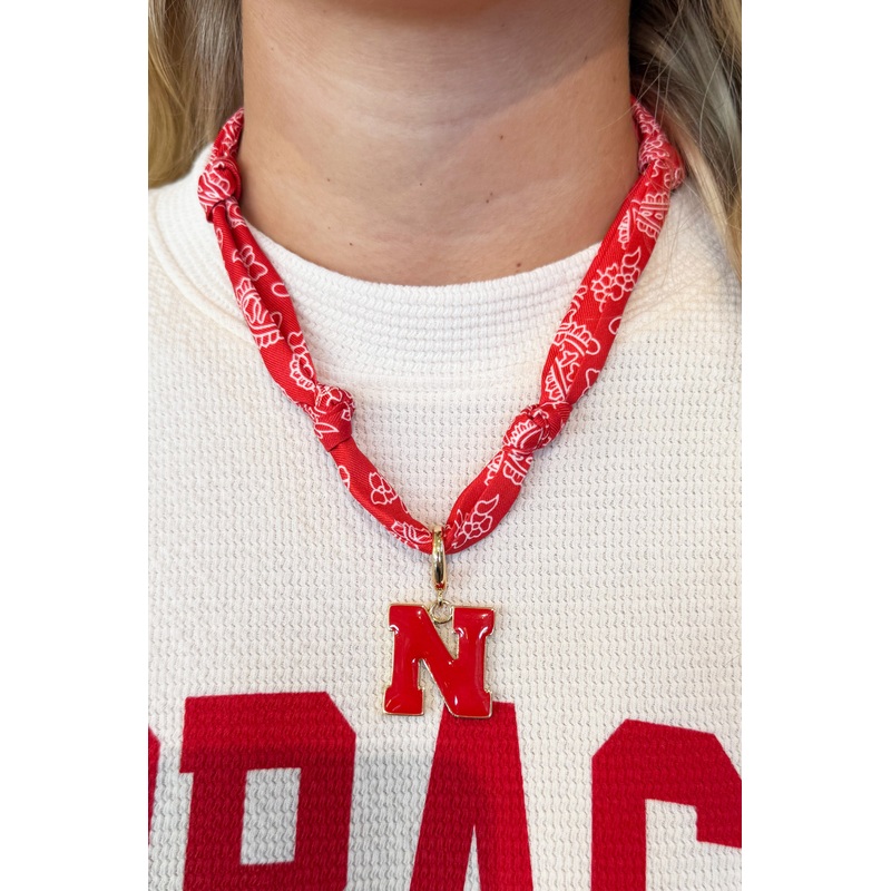 Nebraska Cornhuskers Bandana Scarf Necklace Red