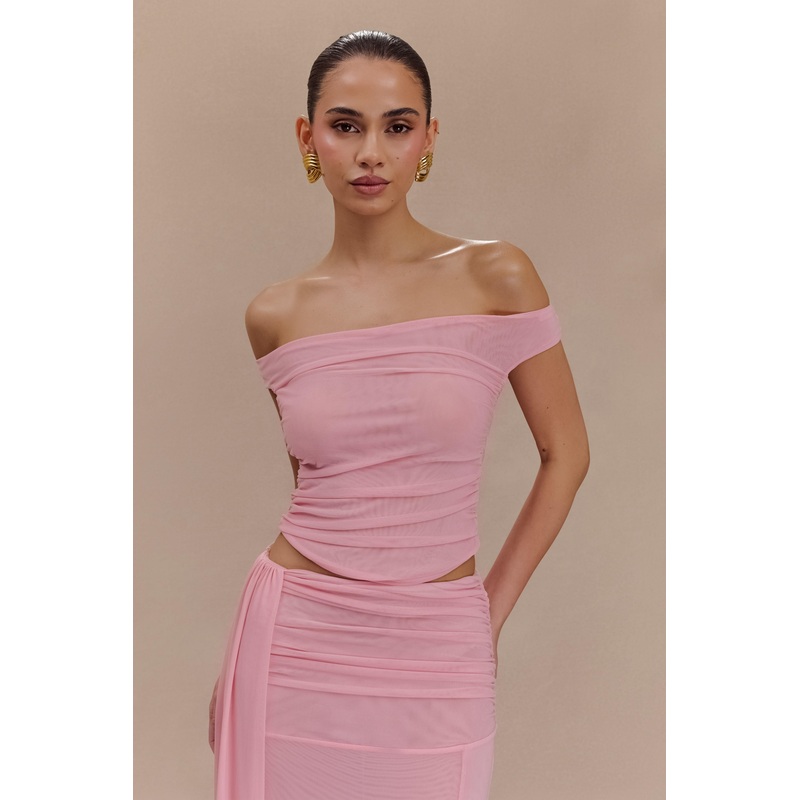 Brooklyn Mesh Crop Top – Candy Pink XXS