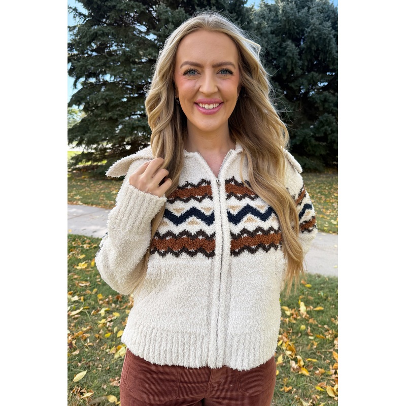 Myra Sweater Jacket Small Heather Oak