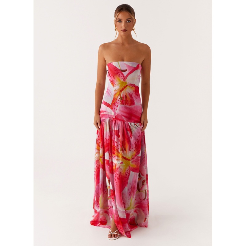 Eden Strapless Maxi Dress – White Pink Lilly White Pink Lilly US 0