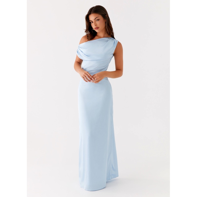 Heart Of Glass Satin Maxi Dress – Blue Blue US 0