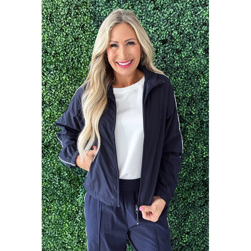 Jana Jacket Small Dark Navy/White