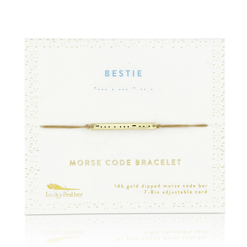 Morse Code Bar Bracelet Gold