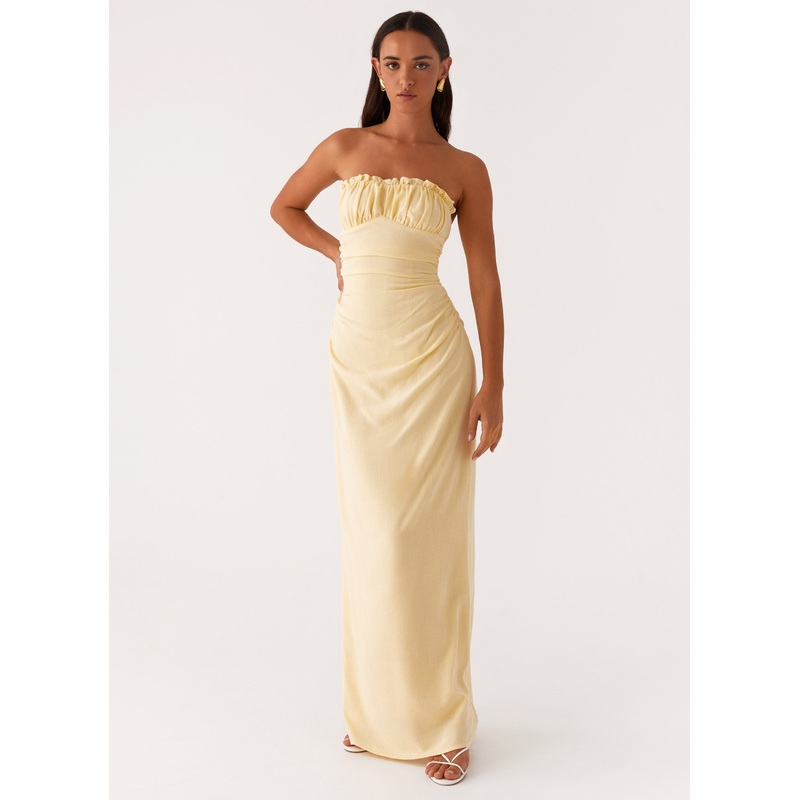 Xena Gathered Maxi Dress – Yellow Yellow US 0