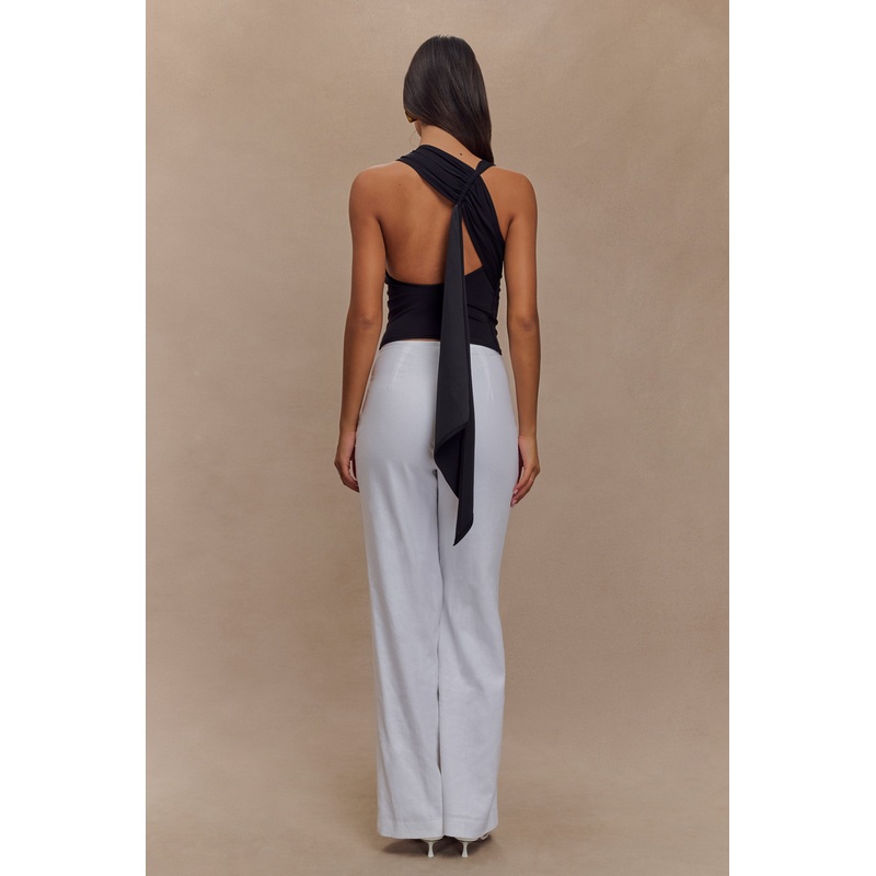 Catelyn Asymmetrical Scuba Jersey Top – Black XXS