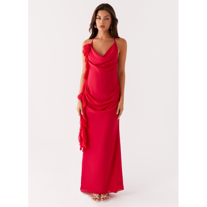 Diedre Rose Strappy Maxi Dress – Raspberry Raspberry US 0