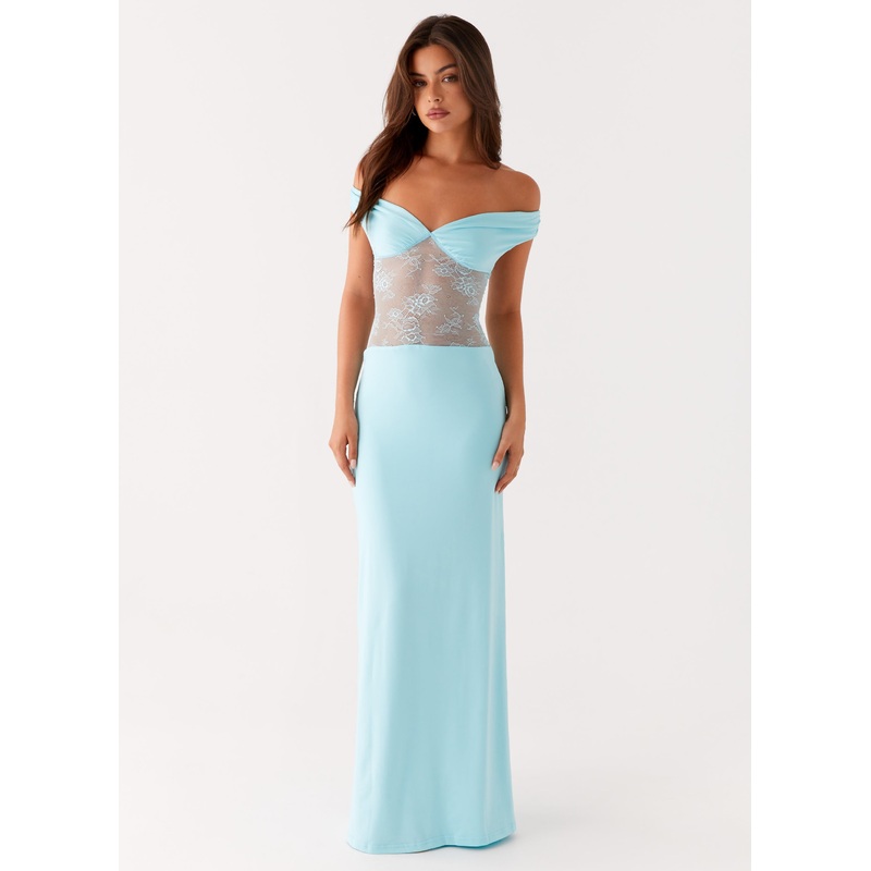 Infatuation Lace Maxi Dress – Turquoise Turquoise US 0