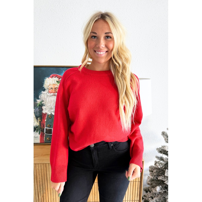 Knitted Crew Neck Sweater Small Green