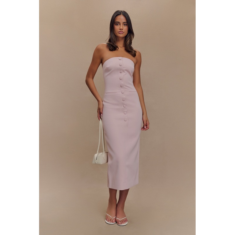 Sussan Strapless Midi Dress – Powder Pink XXS