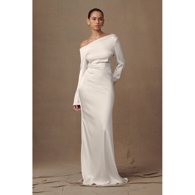 Avery Long Sleeve Maxi Dress – Ivory XXS
