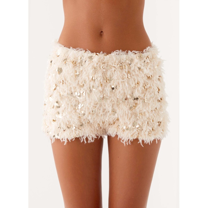 Candy Sequin Mini Shorts – White White US 0