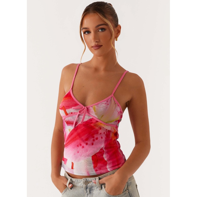 Claudie Mesh Top – White Pink Lilly White Pink Lilly US 0