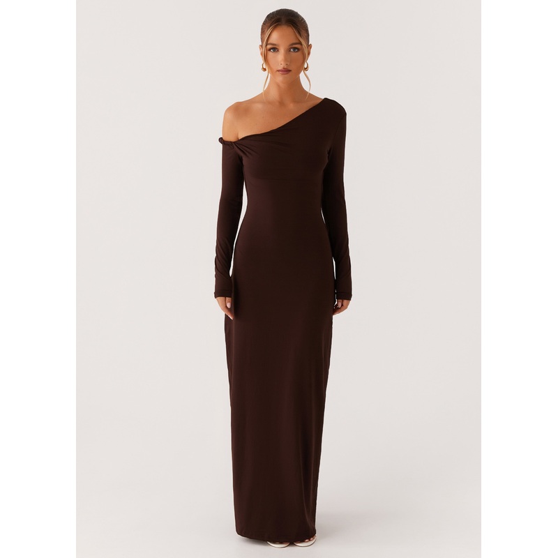 Jordana Twist Maxi Dress – Brown Brown US 0