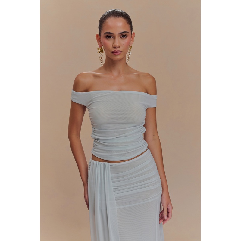 Brooklyn Mesh Crop Top – Pale Blue XXS