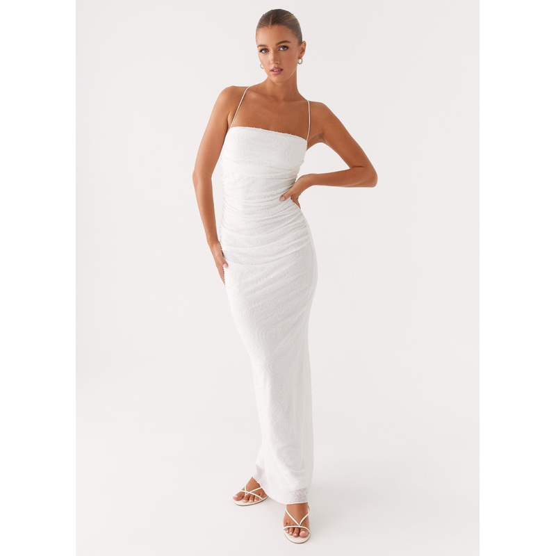 Paxton Beaded Maxi Dress – White White US 0