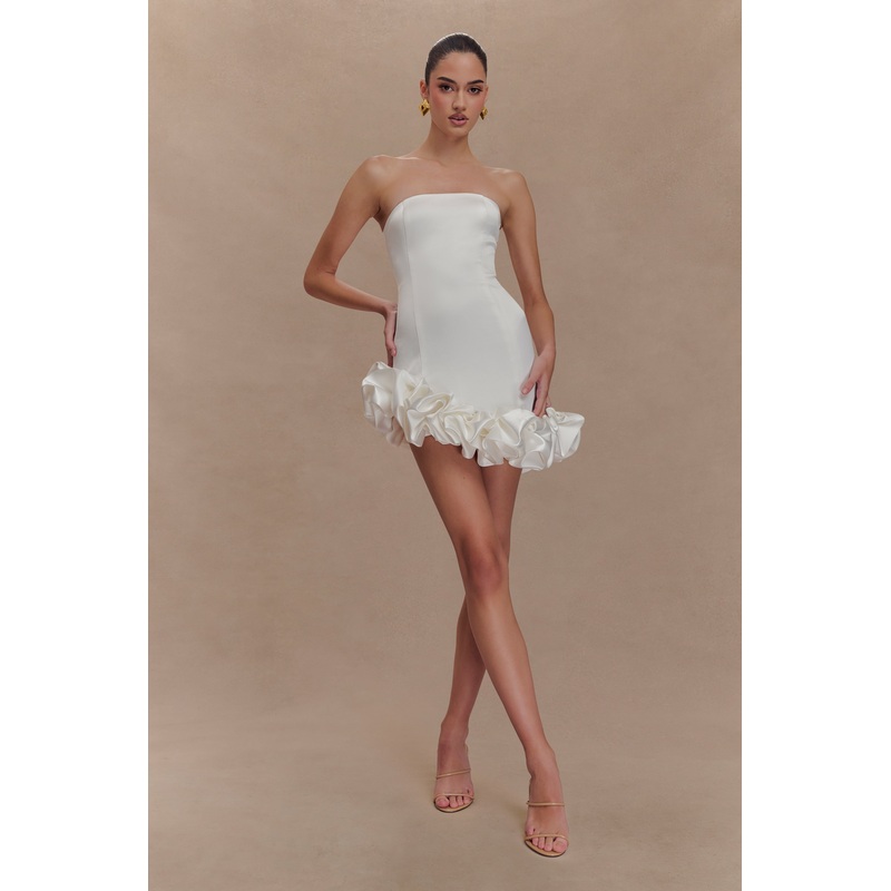 Alba Bubble Mini Dress – White XXS