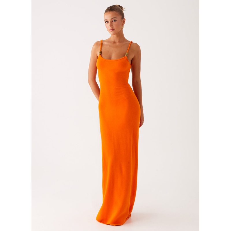 Elaina Knit Maxi Dress – Orange Orange XXS-XS