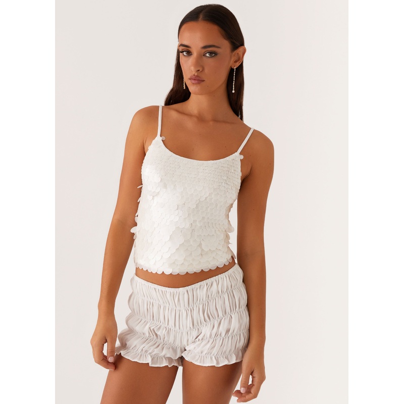 Britta Sequin Cami Top – White White US 0