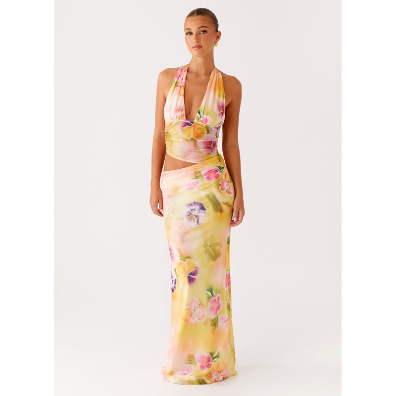 Main Act Halter Maxi Dress – Sunburst Floral Sunburst Floral US 0