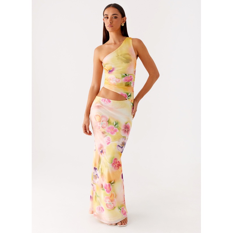 Seranella One Shoulder Maxi Dress – Sunburst Floral Sunburst Floral US 0
