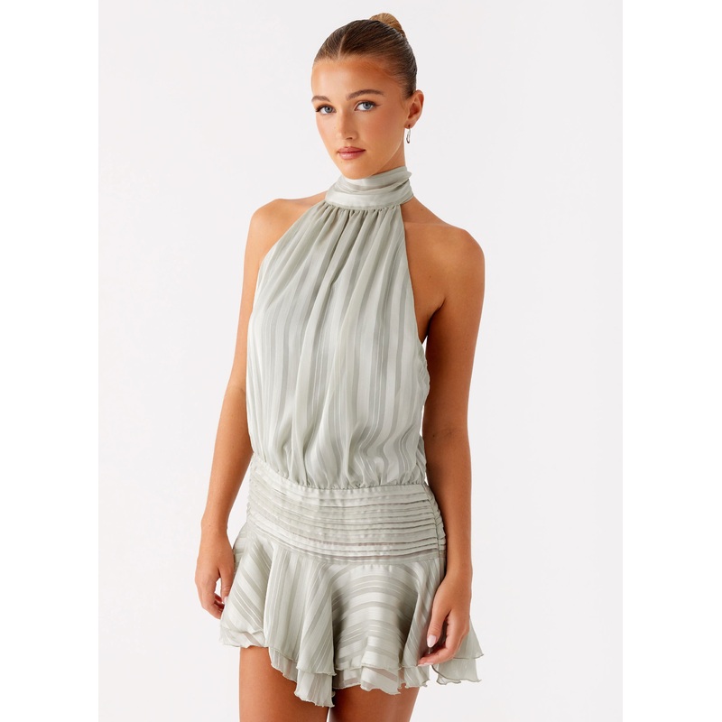 Willow Chiffon Mini Dress – Green Green US 0