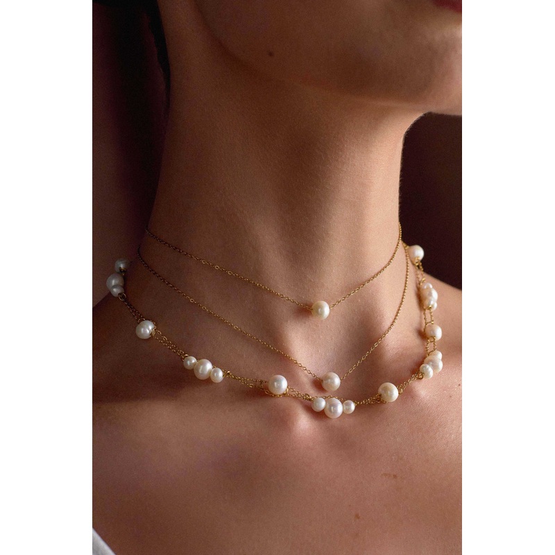 Aryanne Layered Pearl Choker – Pearl One Size