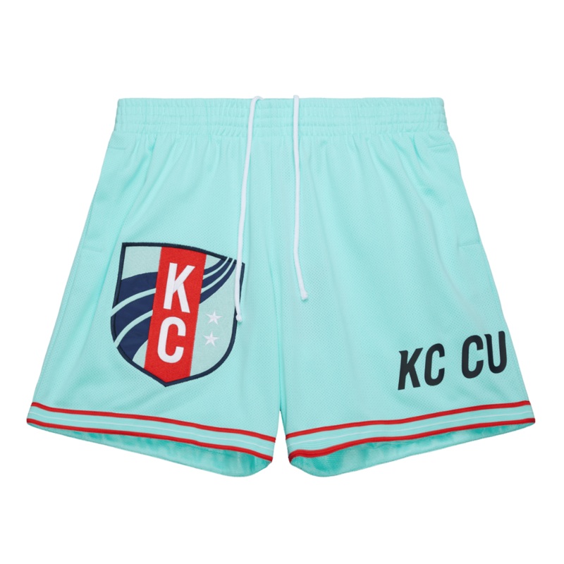 KC Current Unisex Bold Crest Mesh Shorts Teal XS