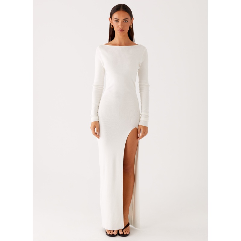 Amalfi Knit Maxi Dress – White White XXS-XS