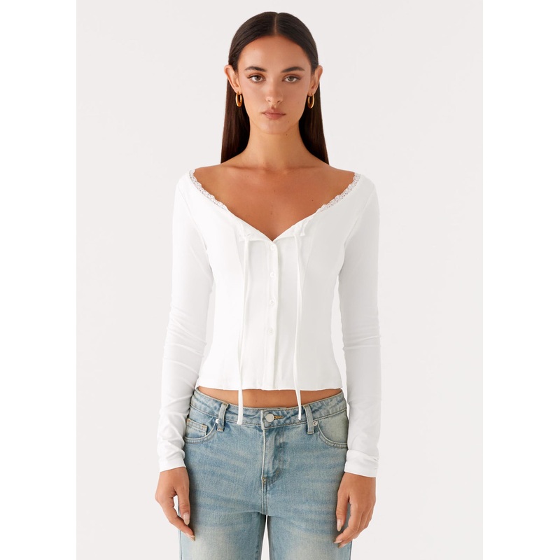 Moda Long Sleeve Top – White White US 0