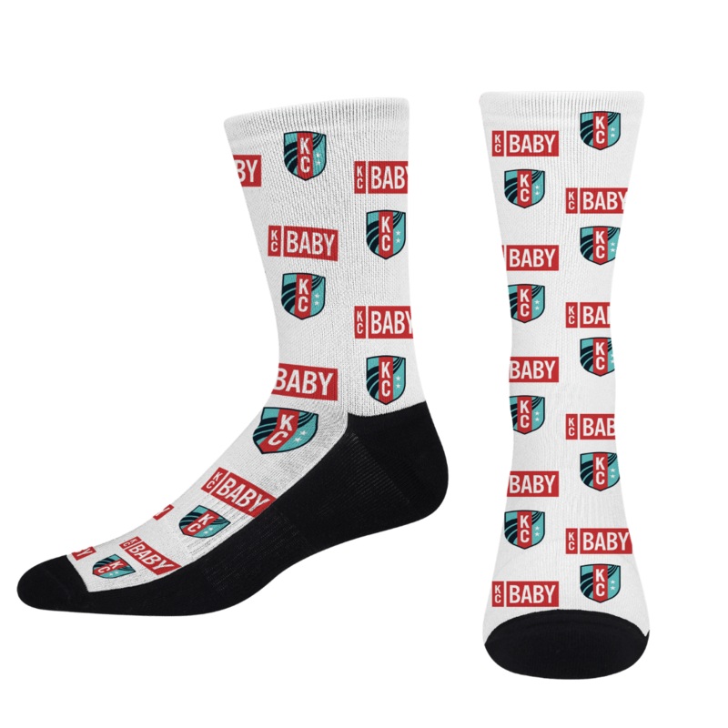 KC Current KC Baby Crest All Over Socks White Youth