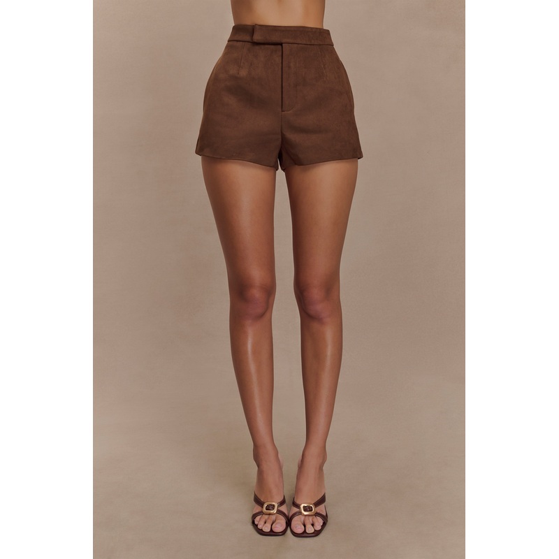 Sally Faux Suede Short – Milk Chocolate XXS